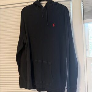 Ralph Lauren Black Hoodie with Red Logo